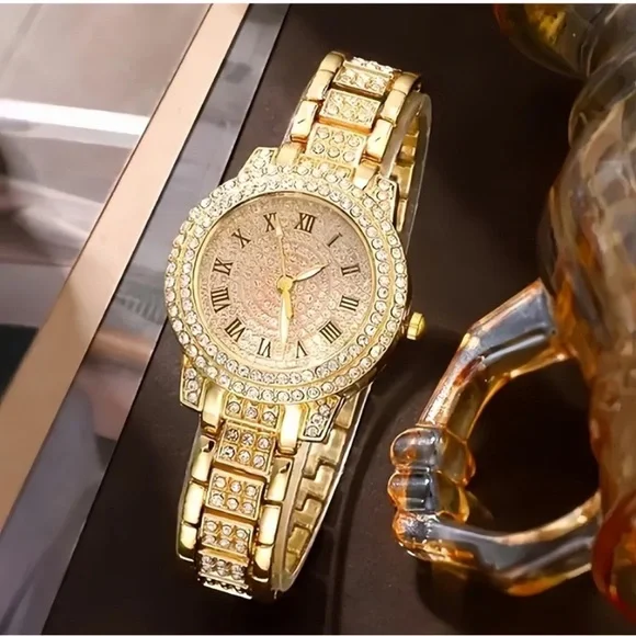 Anthropologie Gold Women's Watch and Bracelet - Picture 6 of 6